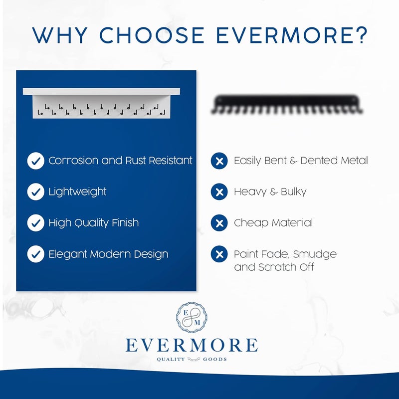 EVERMORE حامل ميداليات وعرض الجوائز مع خطافات - حامل ميداليات خشبي للتعليق على الحائط لعرض الأشرطة، رف عرض الجوائز لرياضة الجمباز، كرة القدم، سباقات الجري، حوامل جوائز الميداليات - Image 5